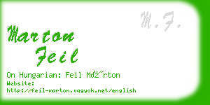 marton feil business card
